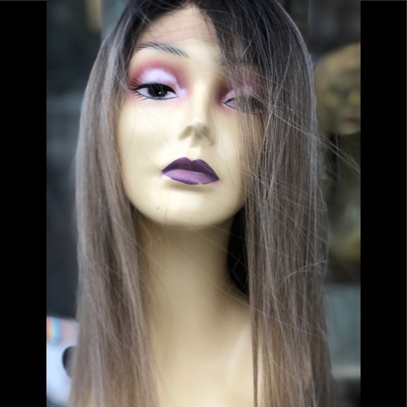 Ash Blonde ombré  13X6 Freepart Long wig 2020 main image 4